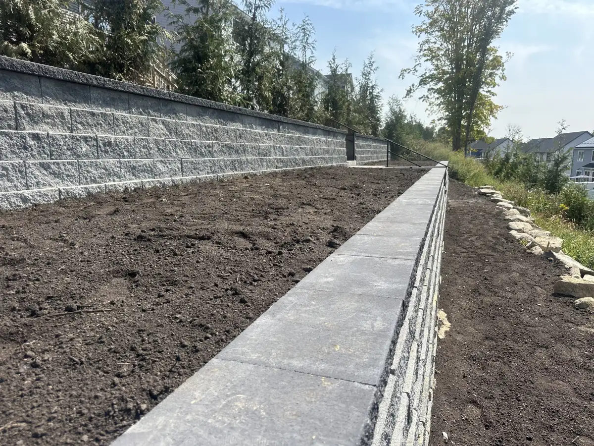 Custom stone walkway by Bernicker and Son Landscaping