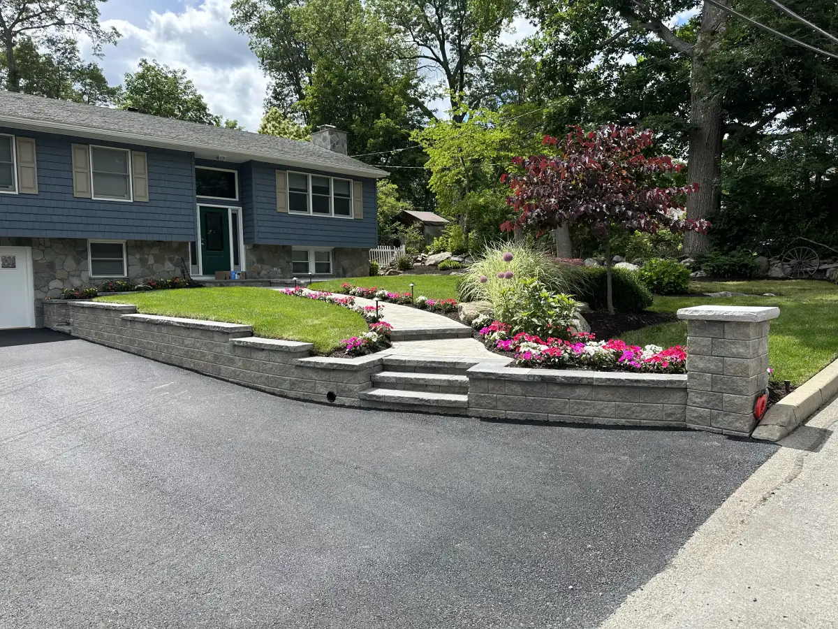 Full landscape renovation with plantings and mulch